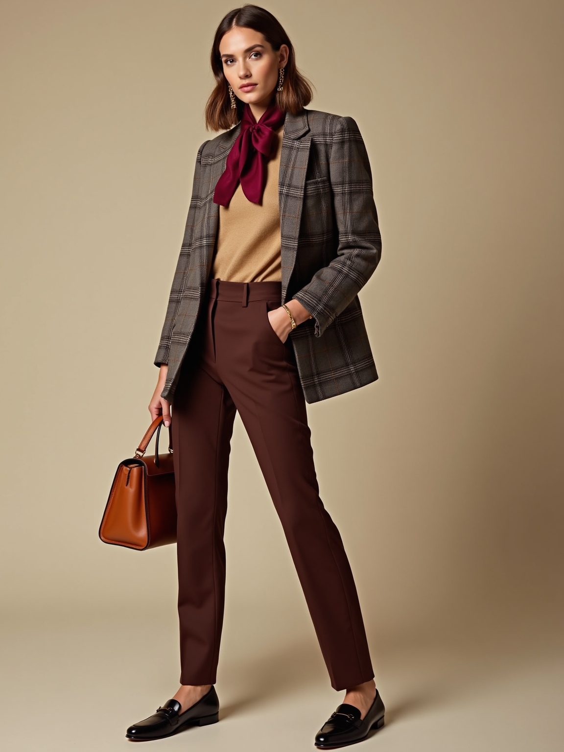 plaid blazer lightweight knit