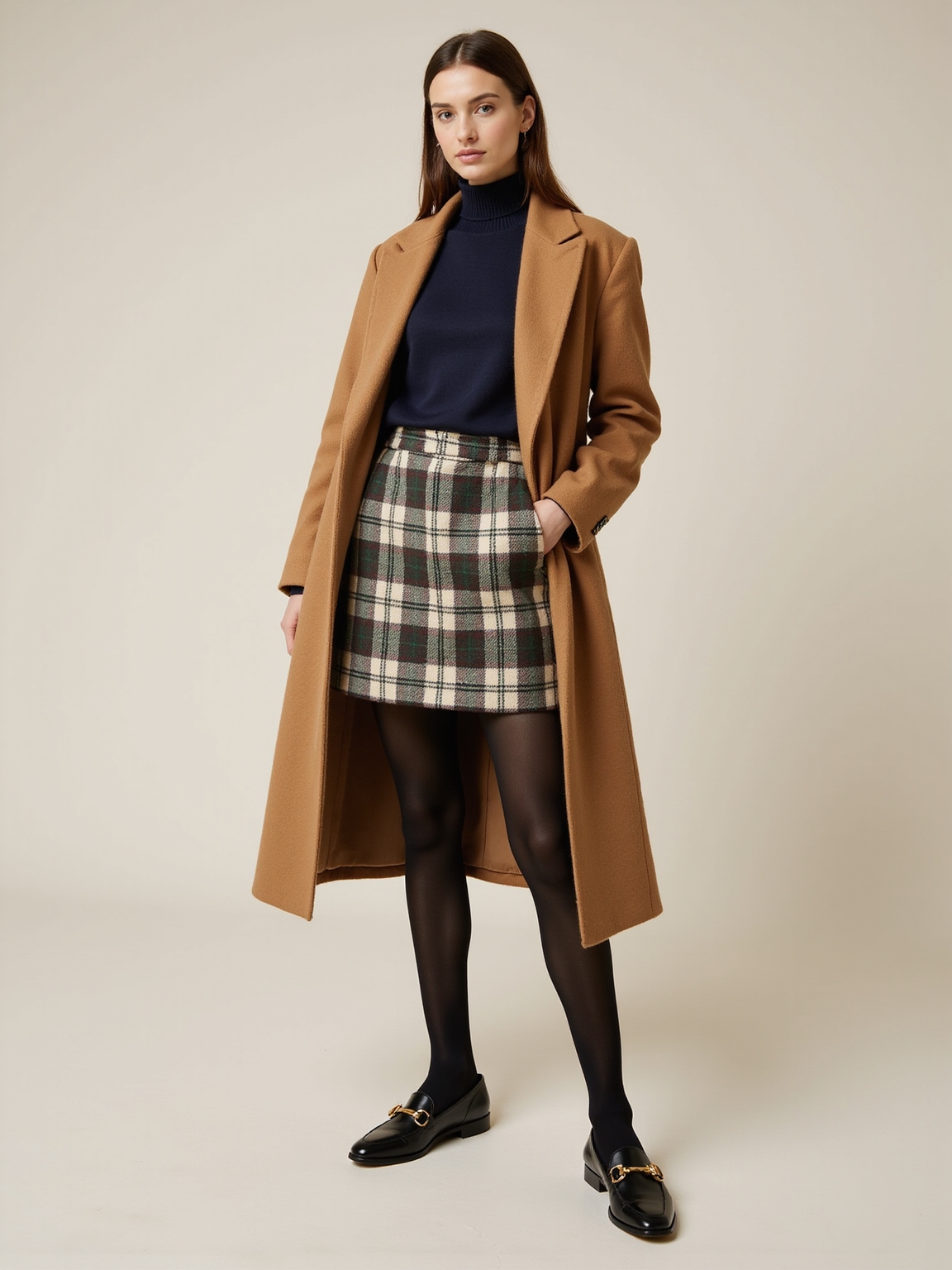 plaid mini opaques loafers
