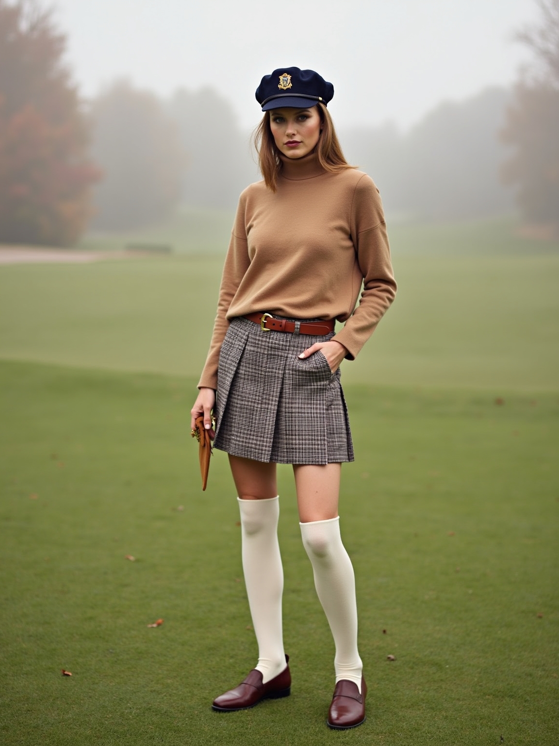 plaid trimmed refined golf accessories
