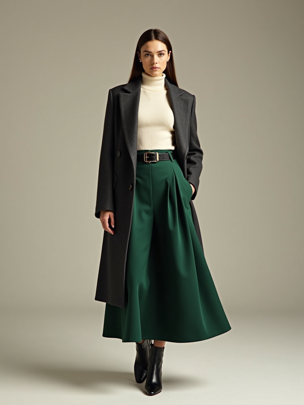 pleated skirt knit coat