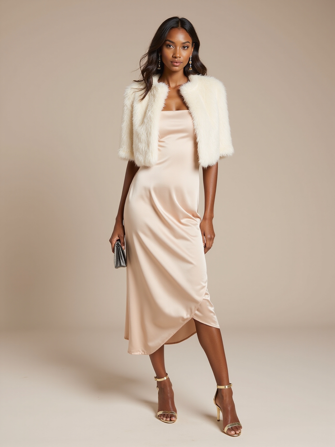 plush faux fur over silk