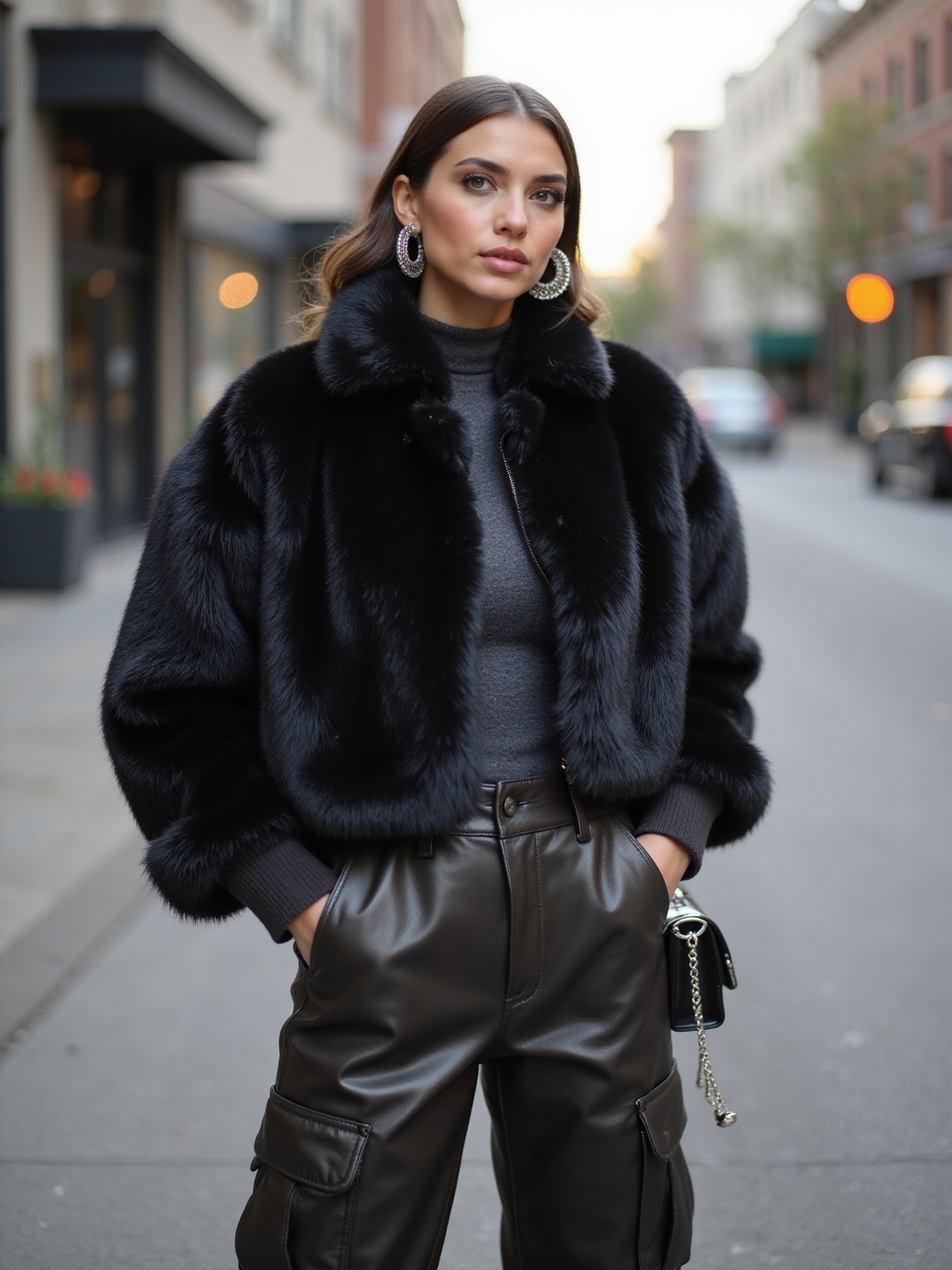 plush furred bomber urban swagger
