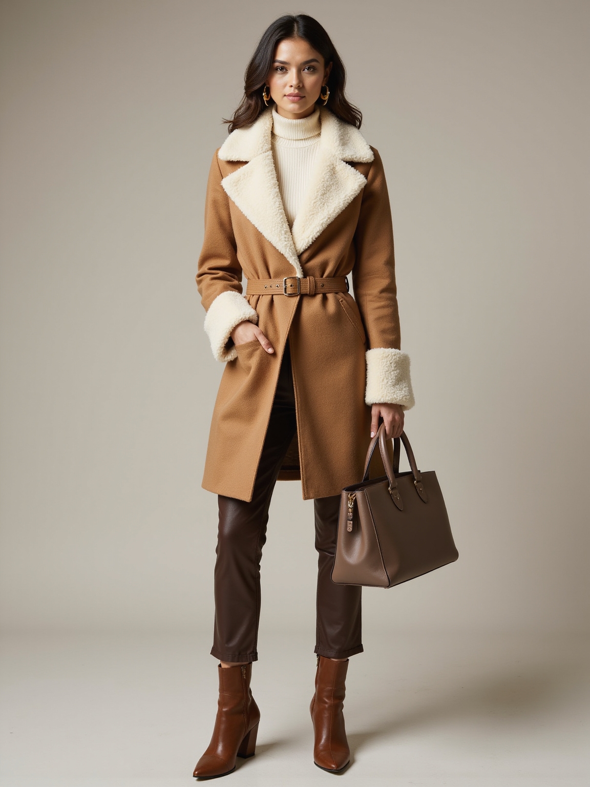 plush shearling trimmed cozy elegance
