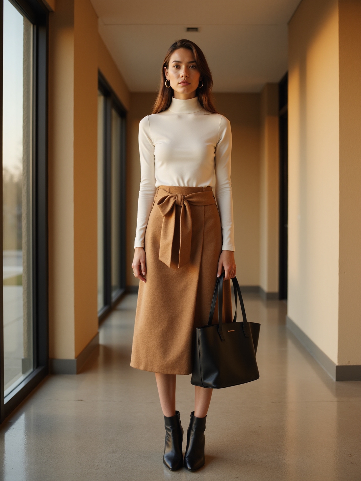 polished wrap skirt confidence