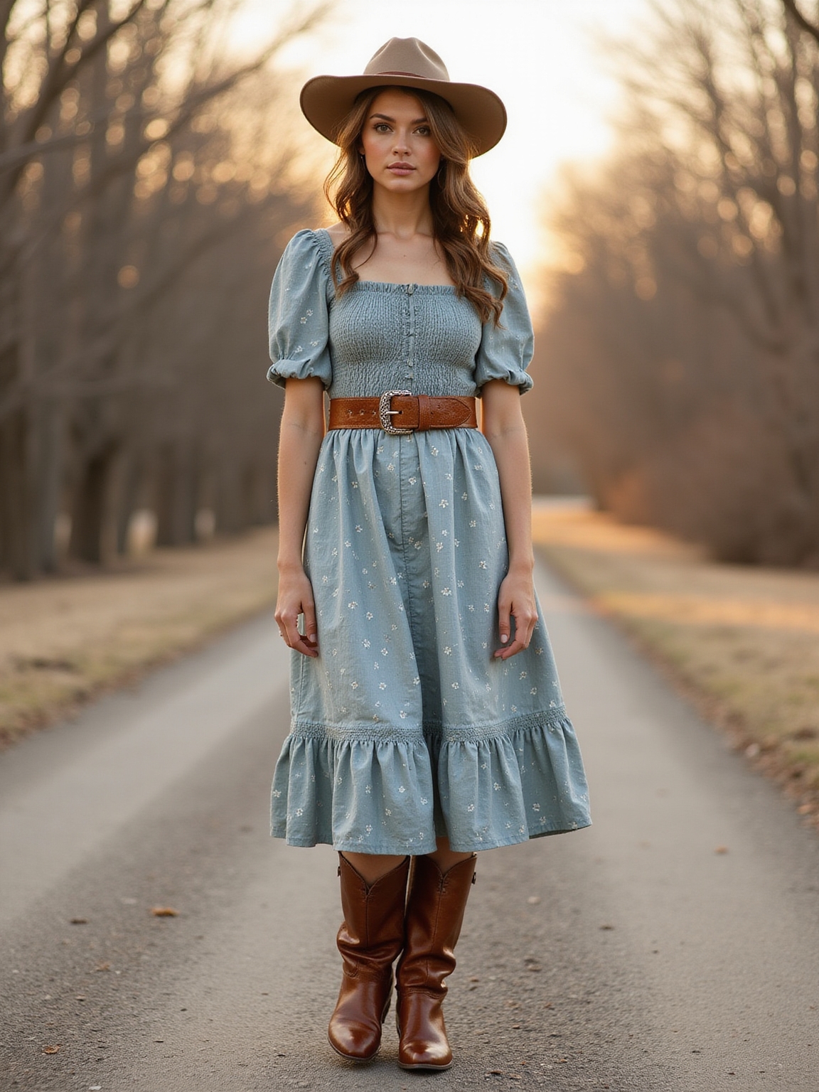 prairie dress with western belt