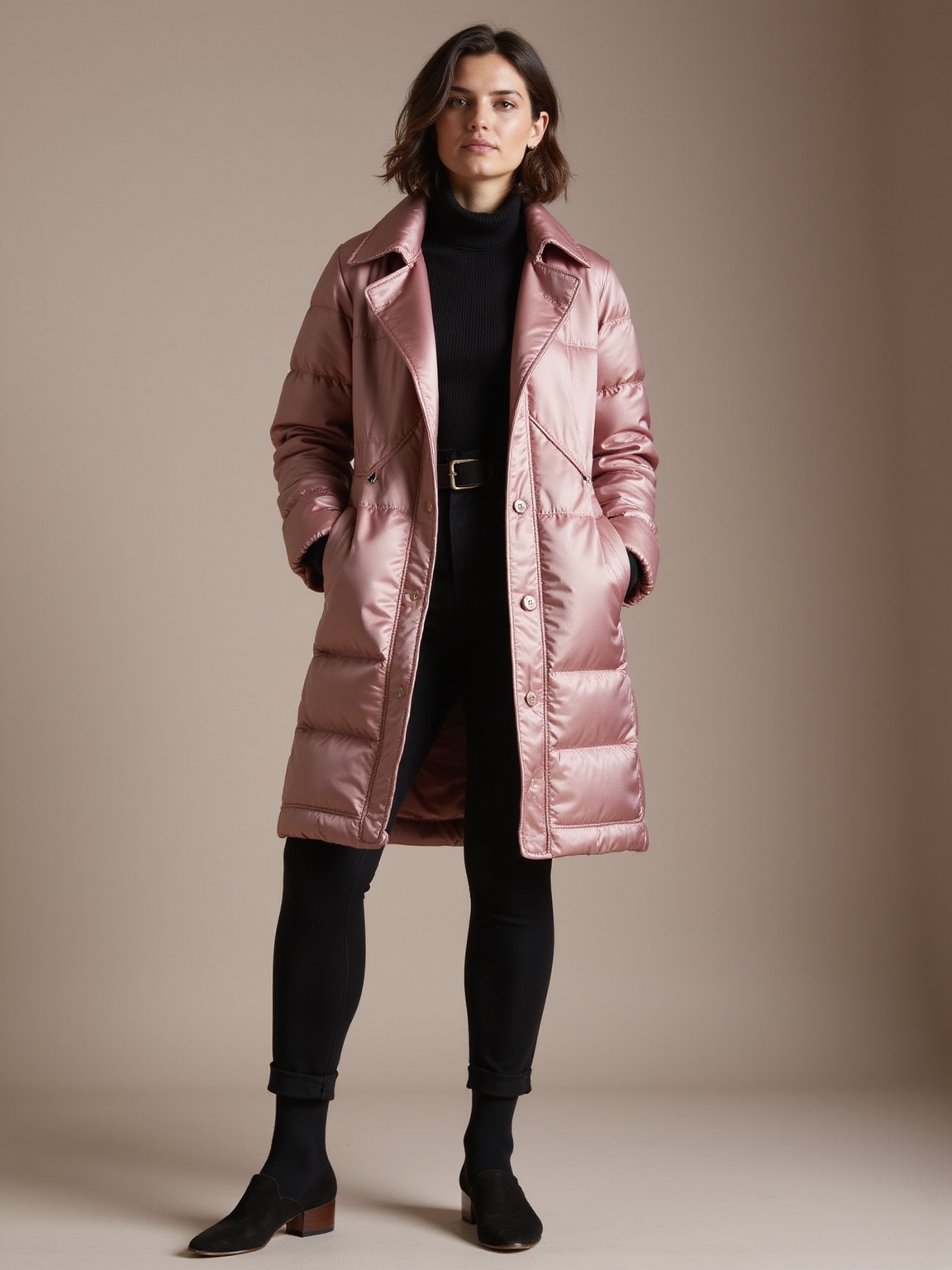 quilted coat over stretchables