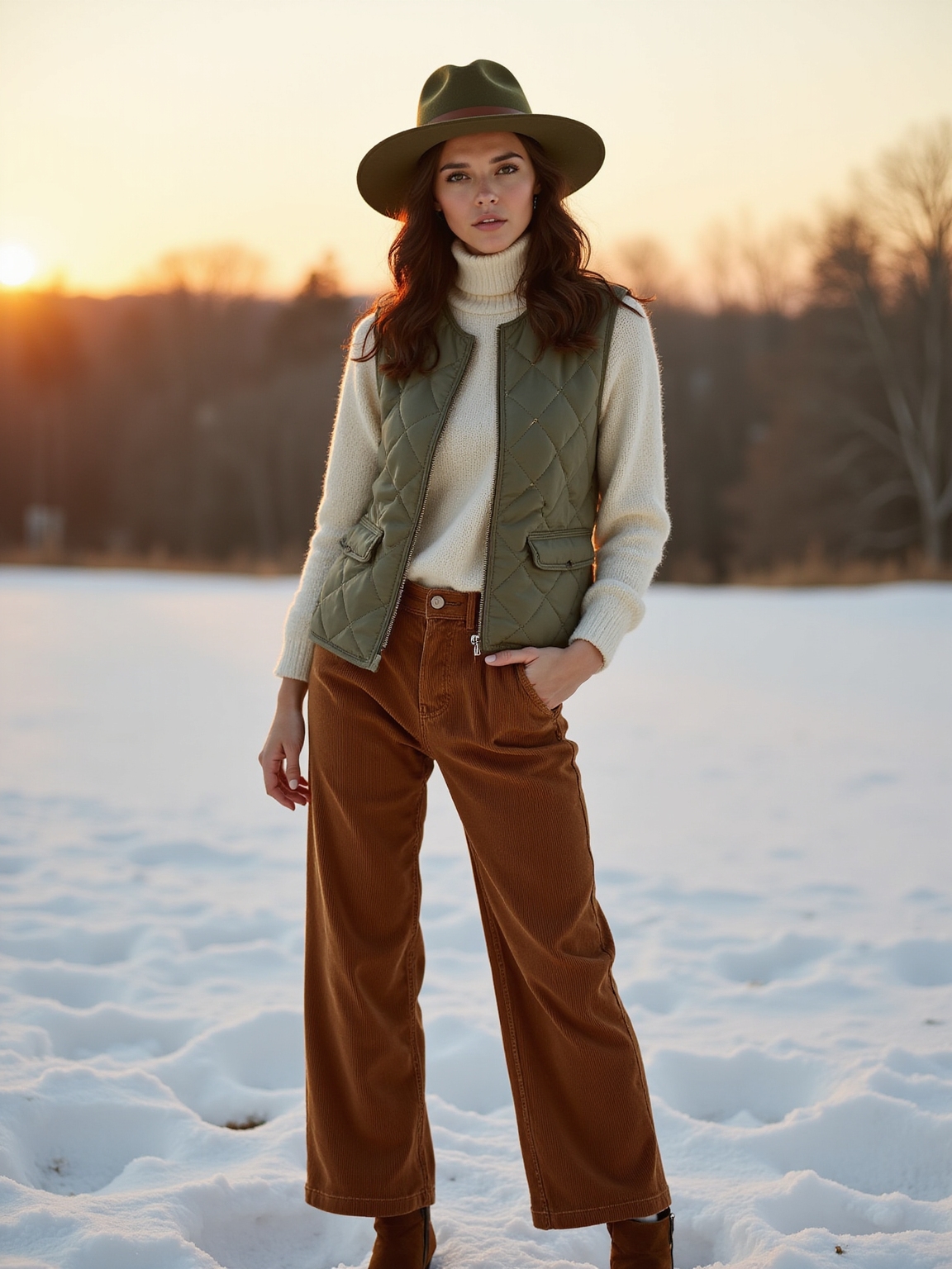 quilted gilet corduroy felt