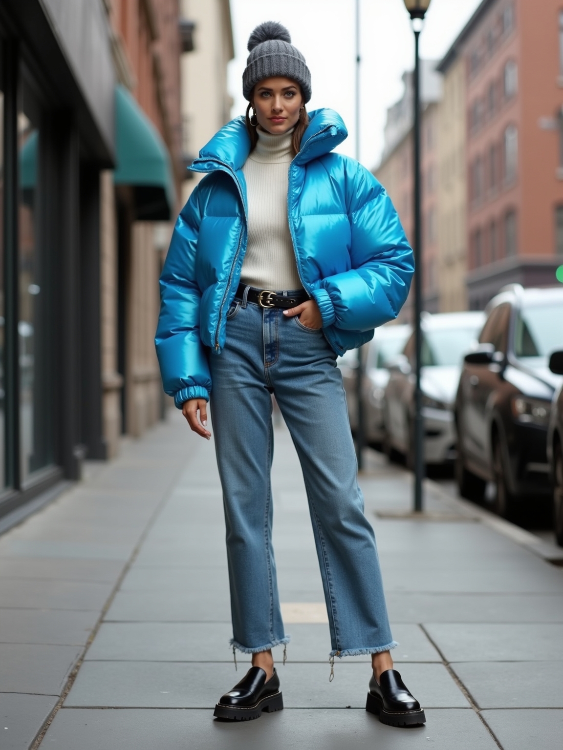 quilted retro puffer swagger