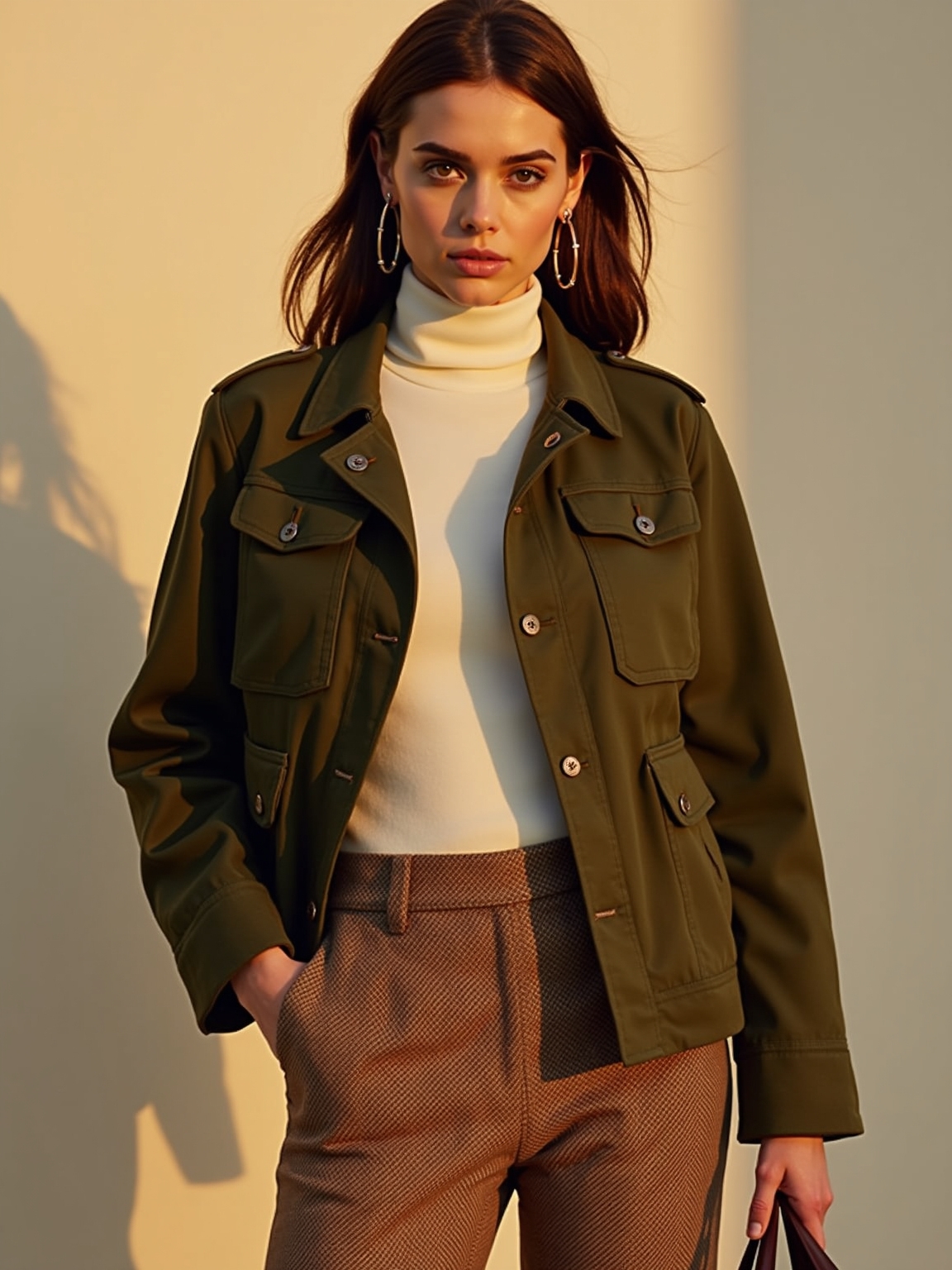 quilted utility tailored refinement