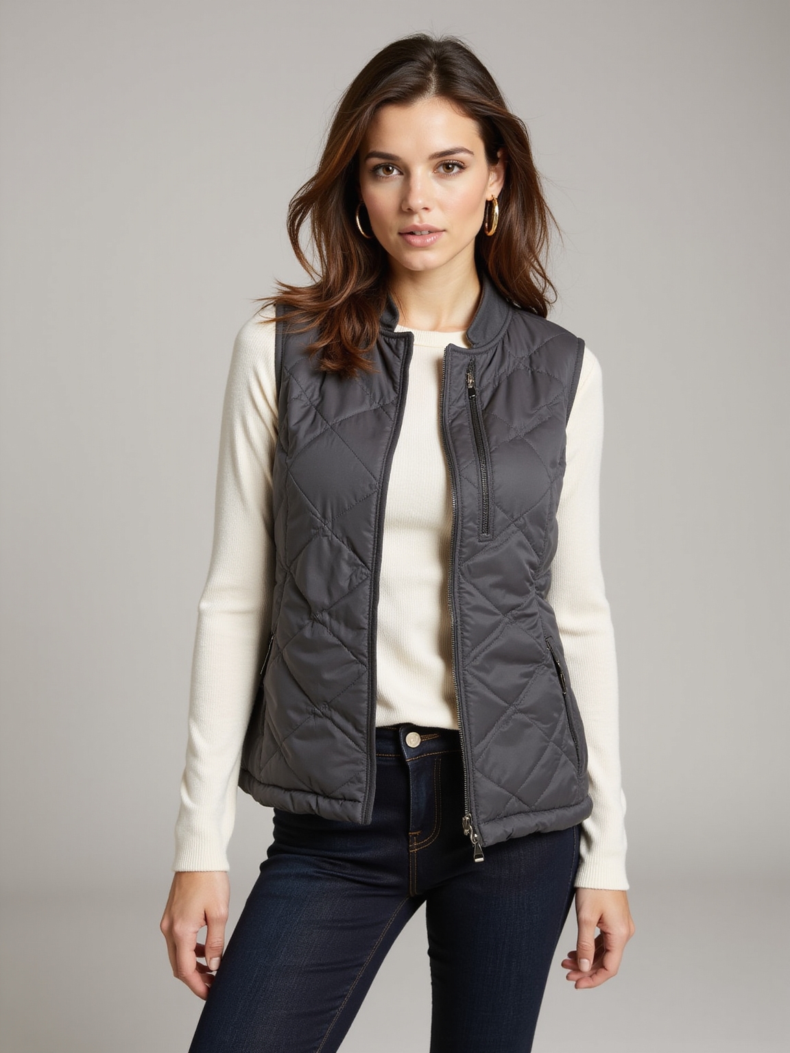 quilted vest over henley
