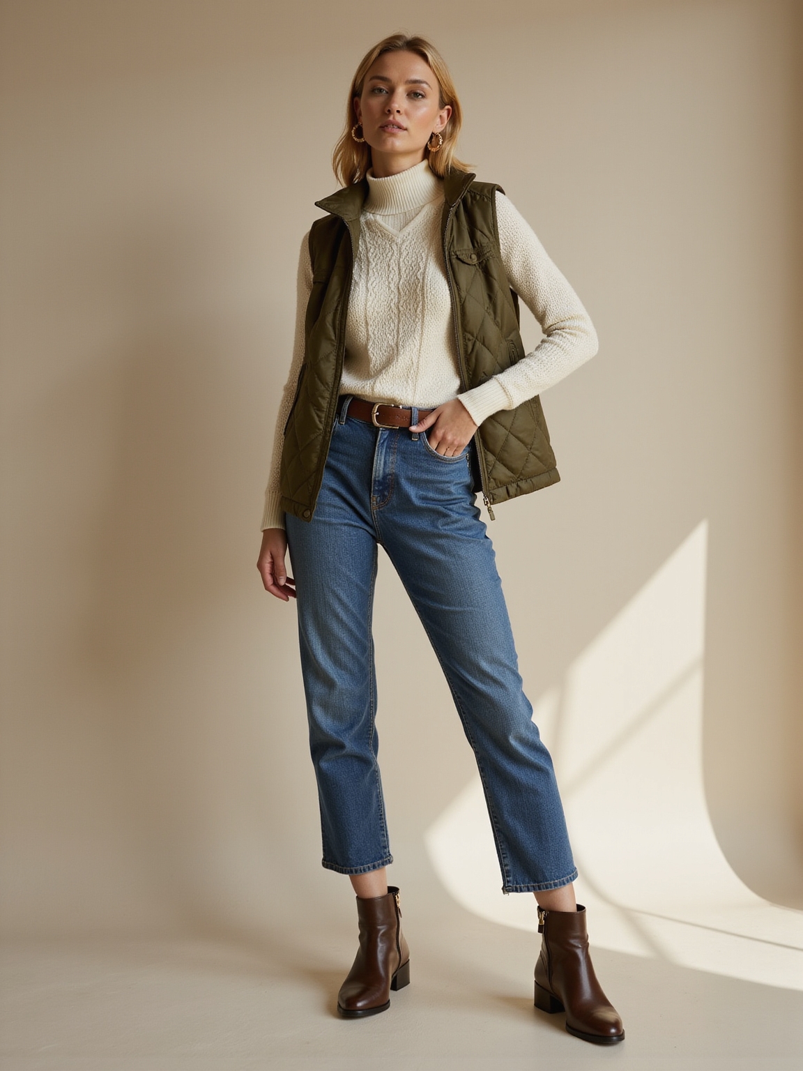 quilted vest with knits