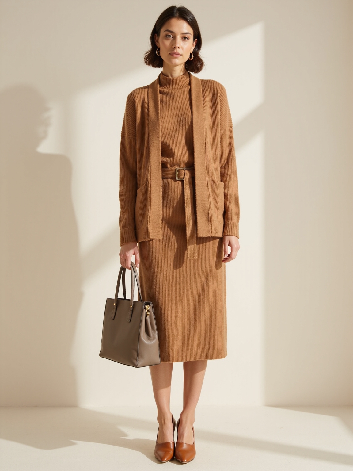 refined ribbed knit set