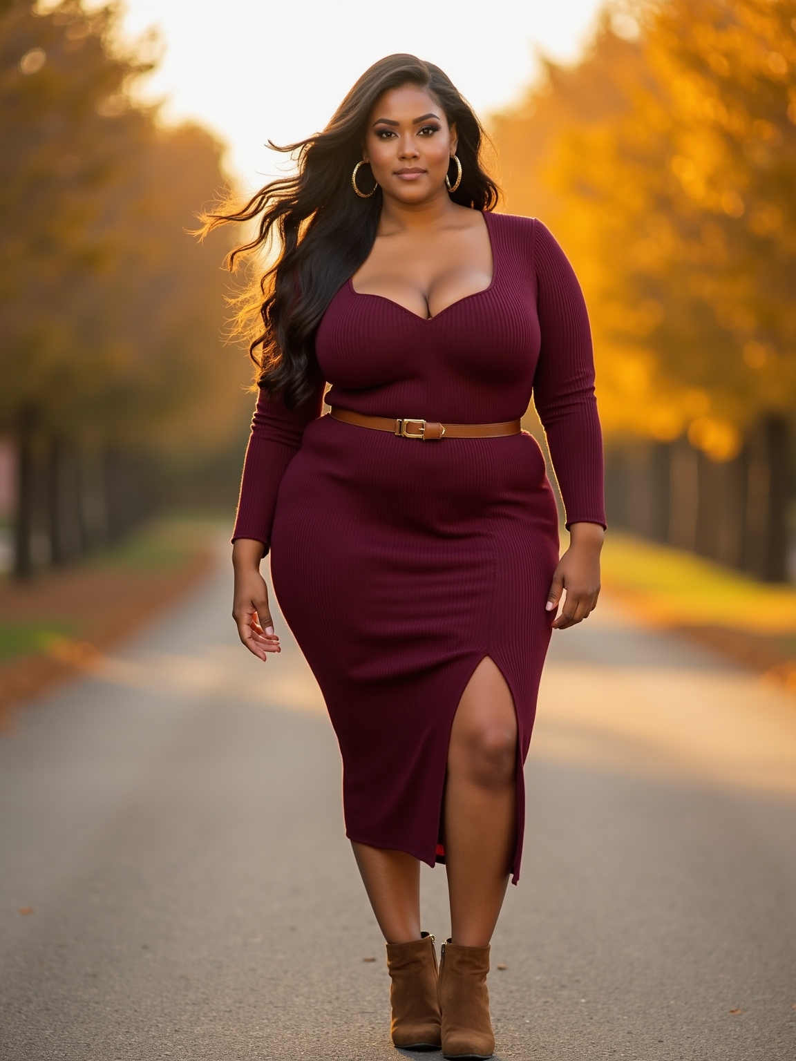 ribbed curve hugging knit elegance