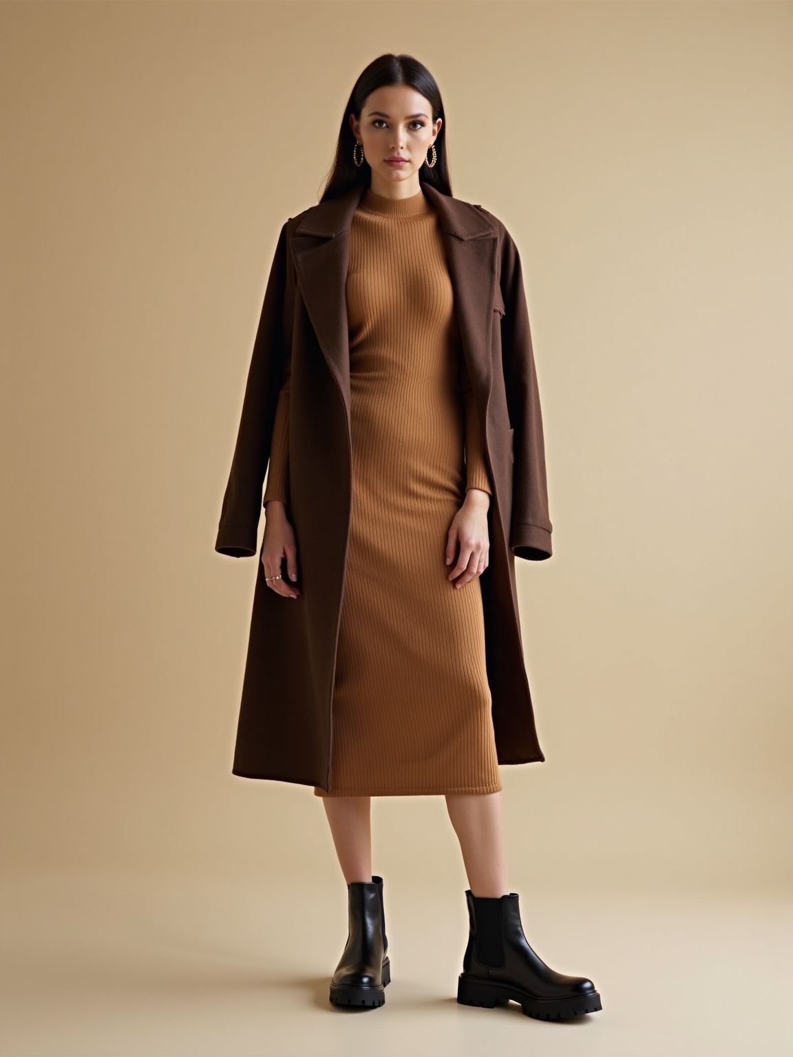 ribbed knit dress with chelsea