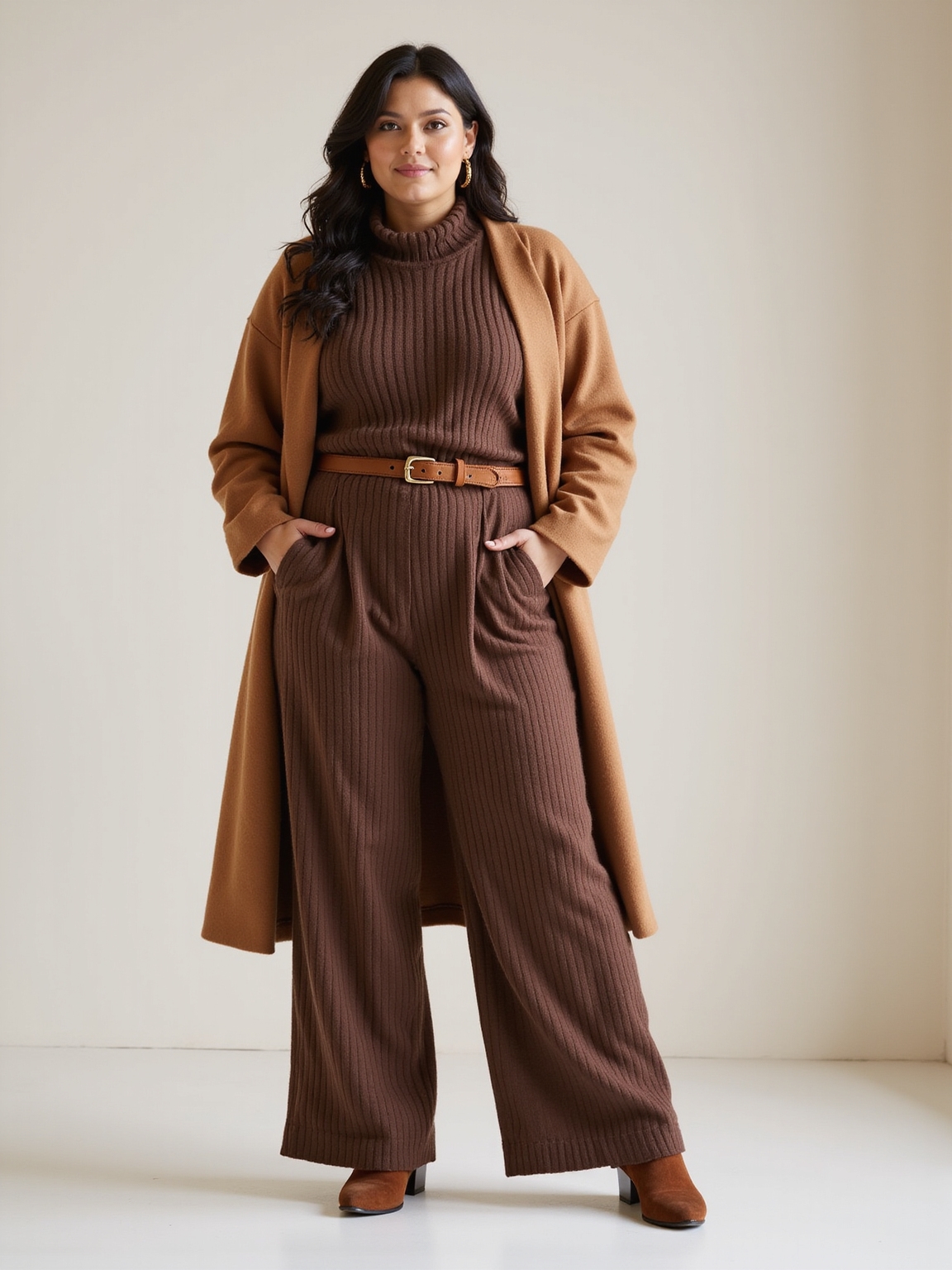 ribbed matching knit layering