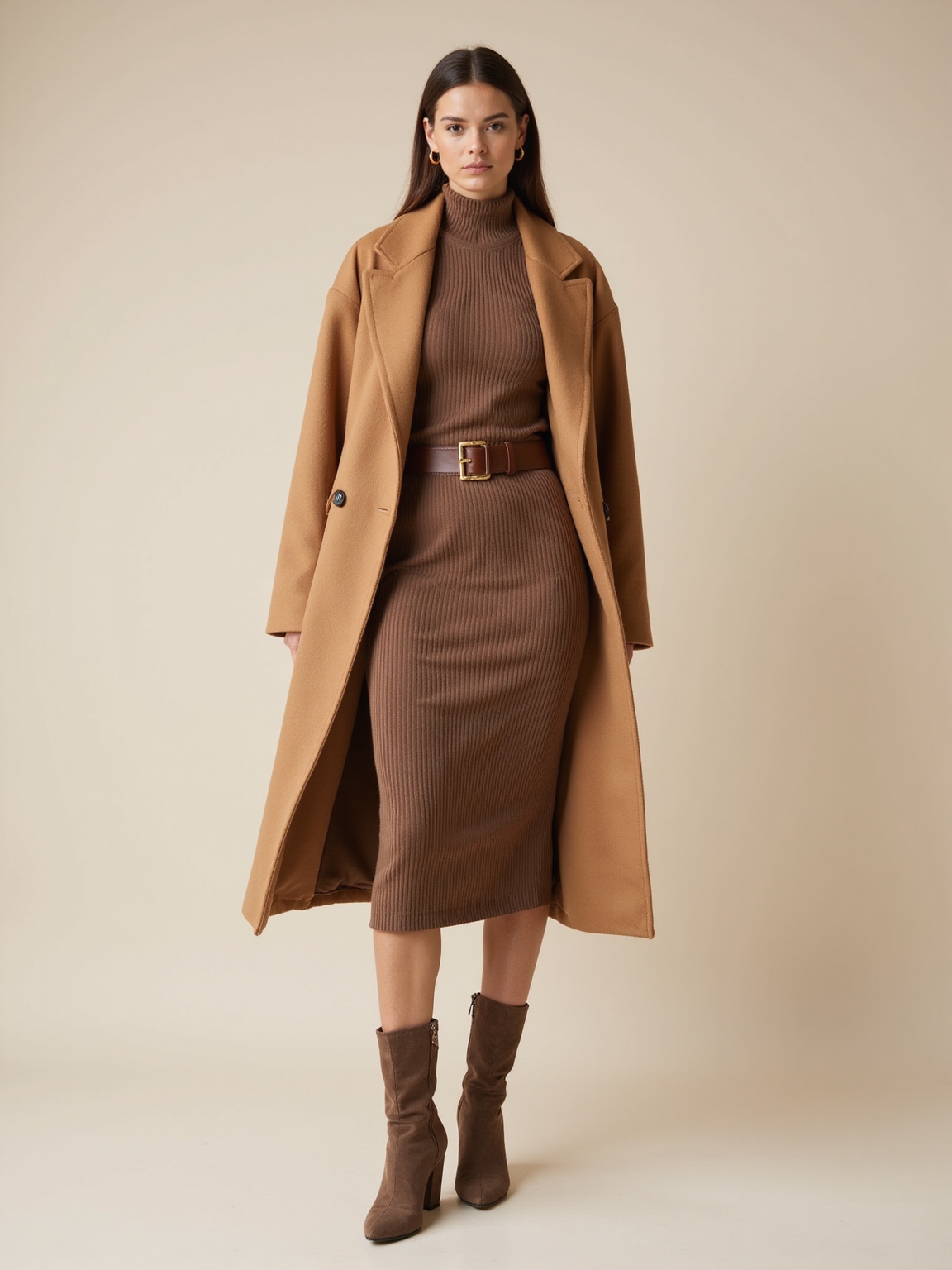 ribbed midi with coat