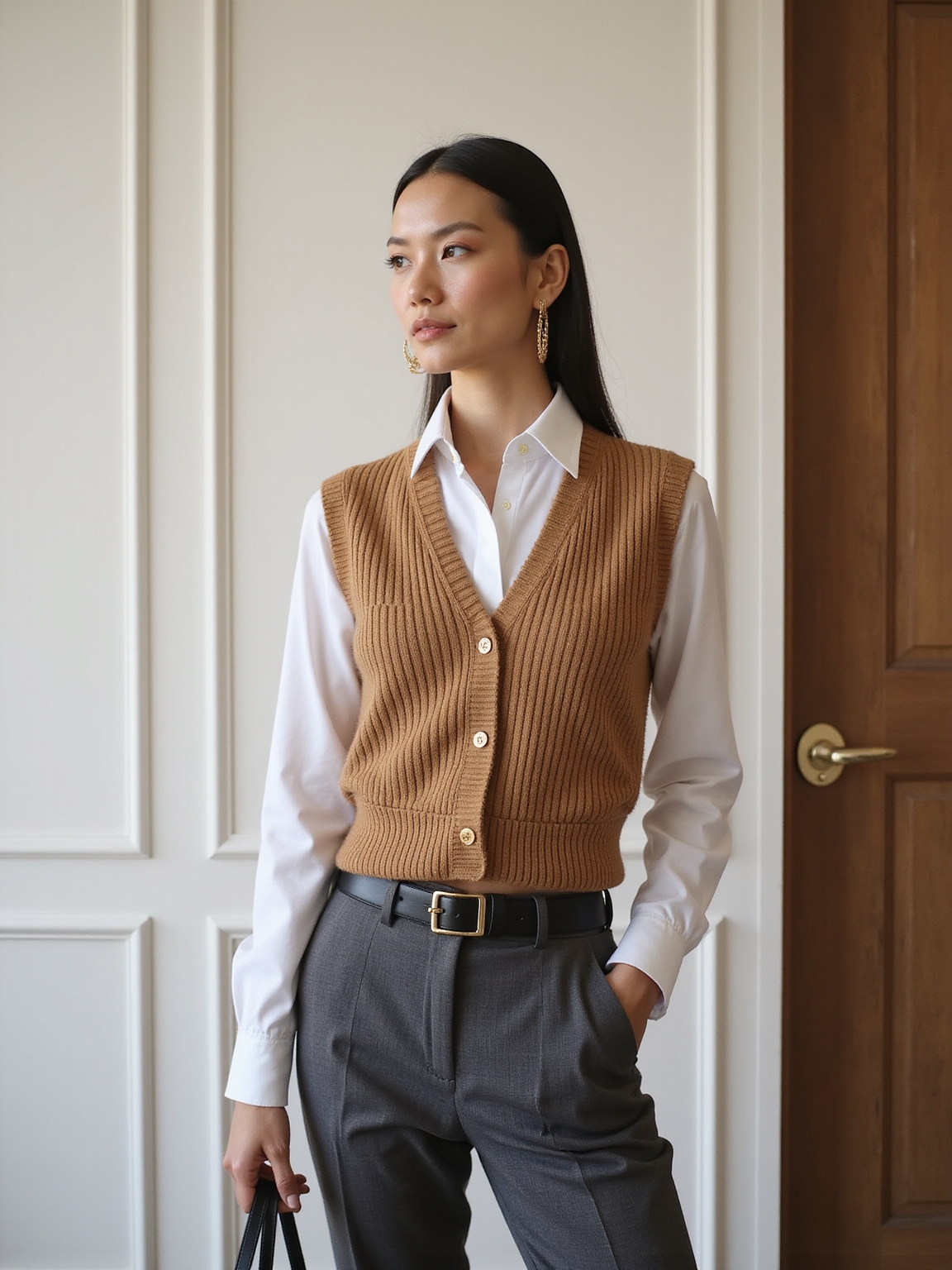 ribbed vest over button down