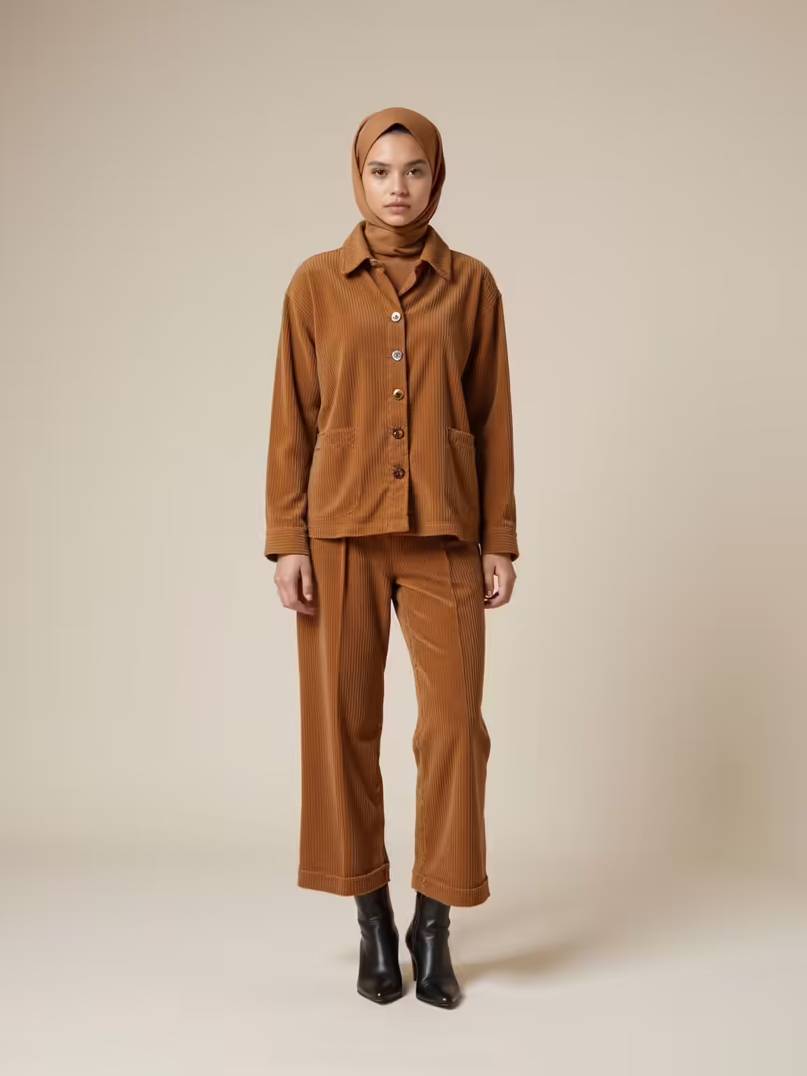 rich corduroy tailored boots