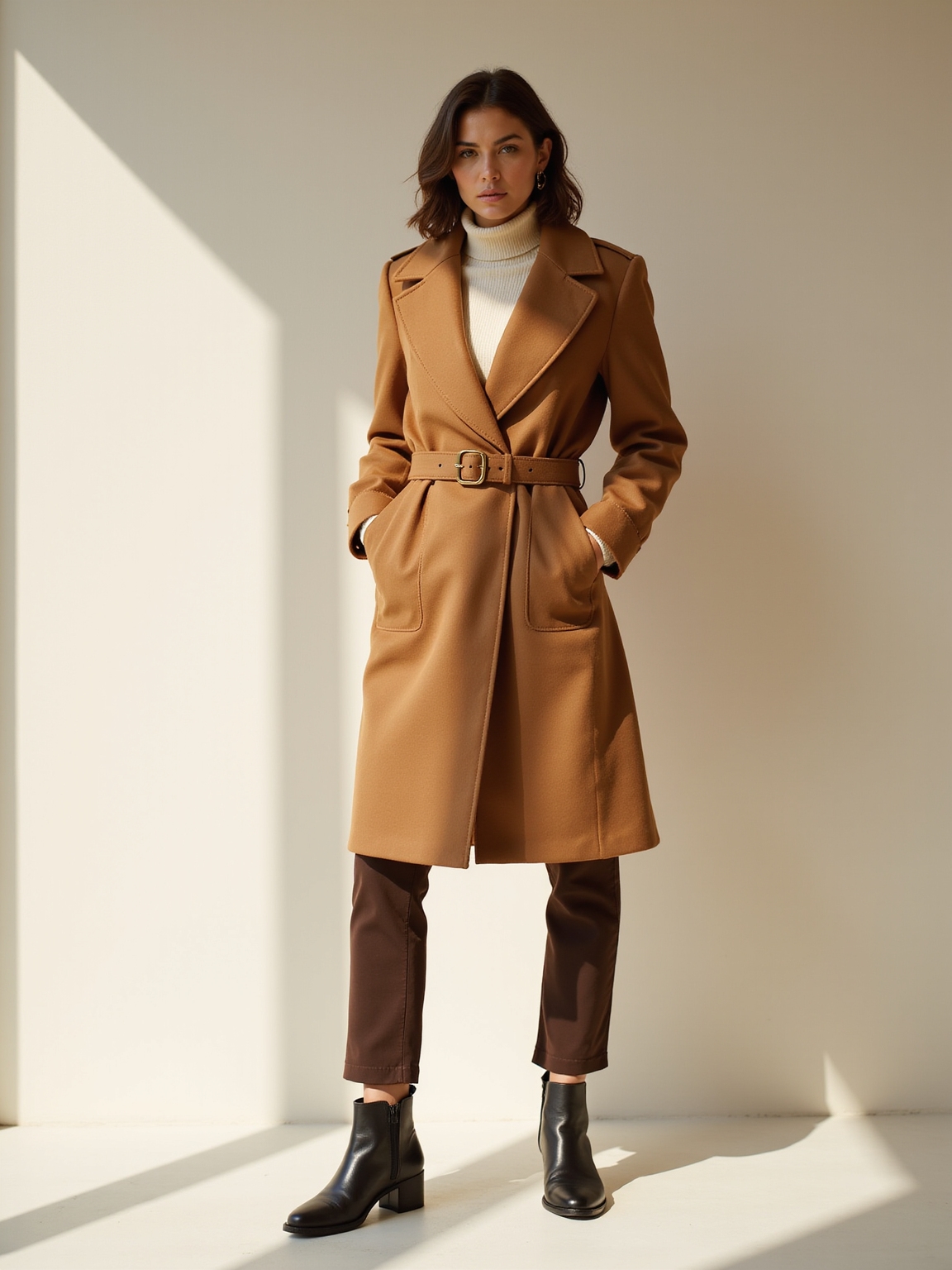 sash sculpted belted wrap coats