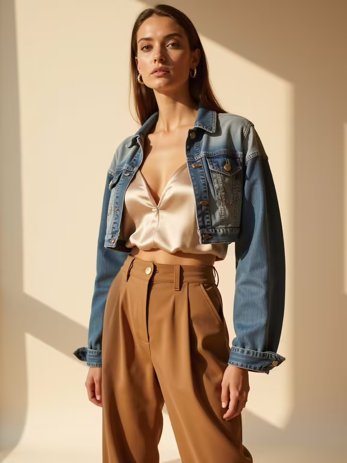 satin camisole wide leg sway