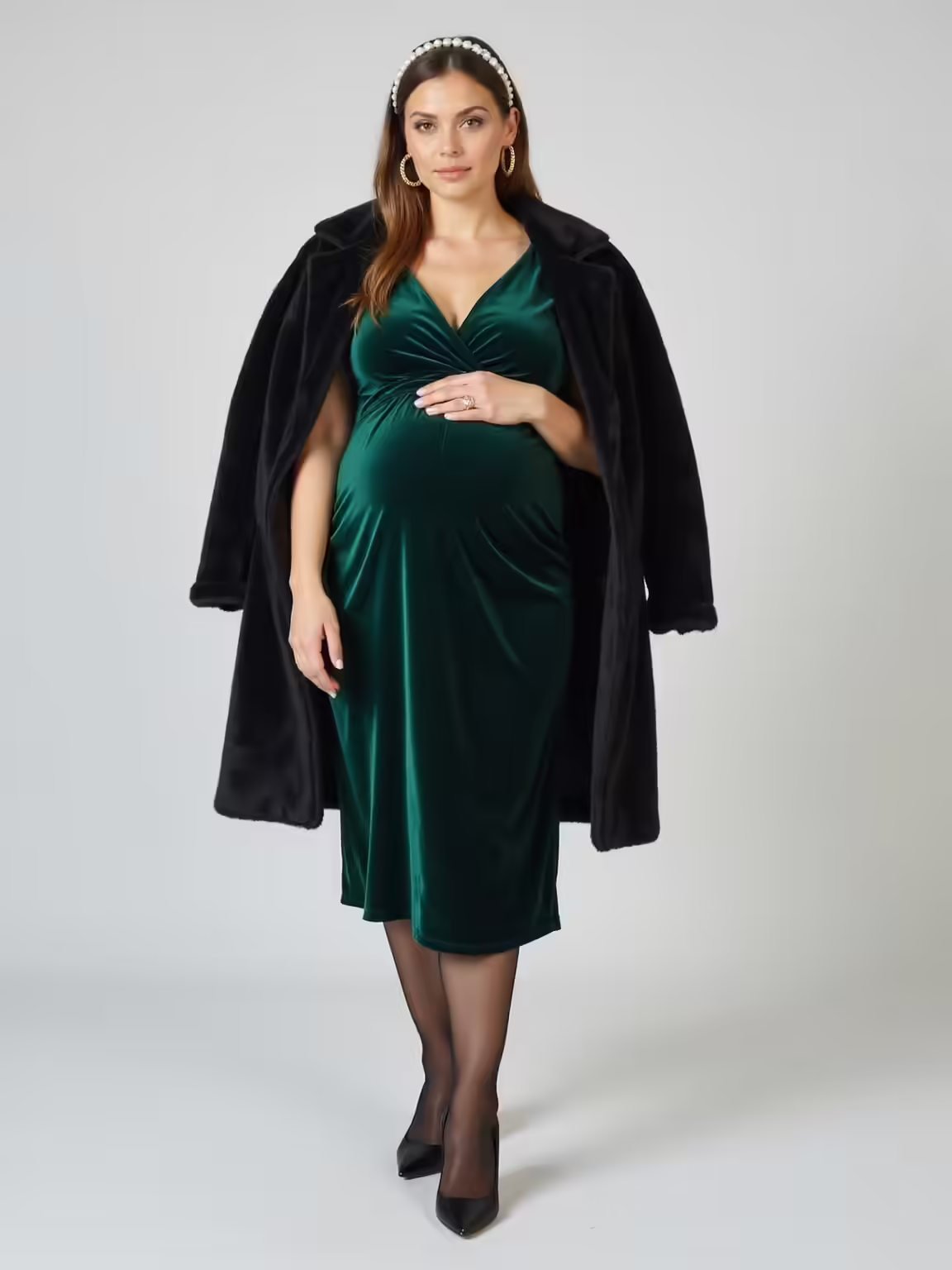 satin midi with embellishments