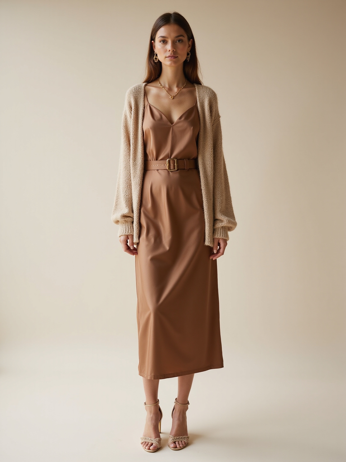 satin slip with knit