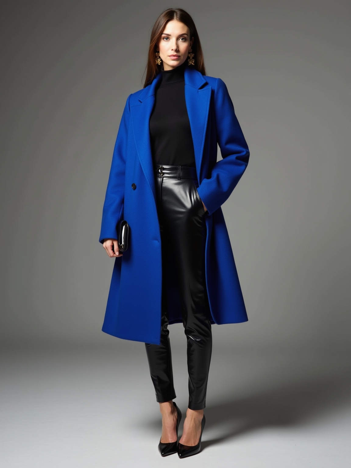 scarlet coat over black