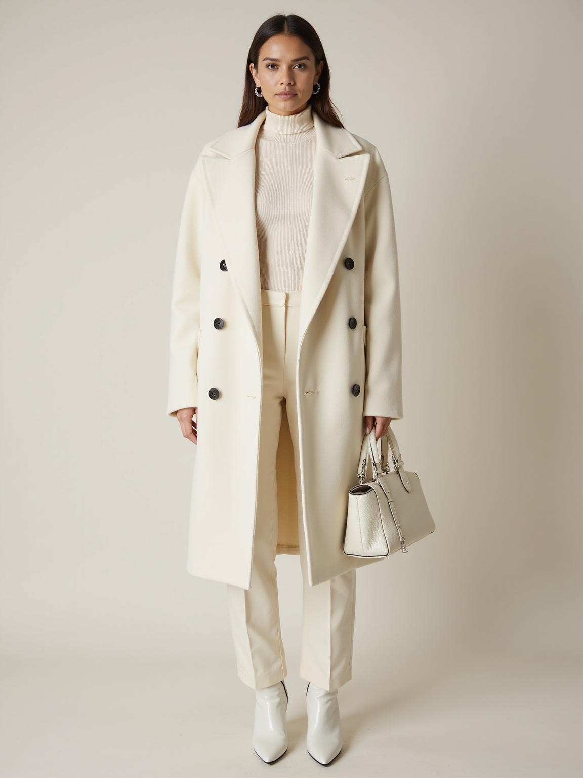 sculptural ivory statement coat