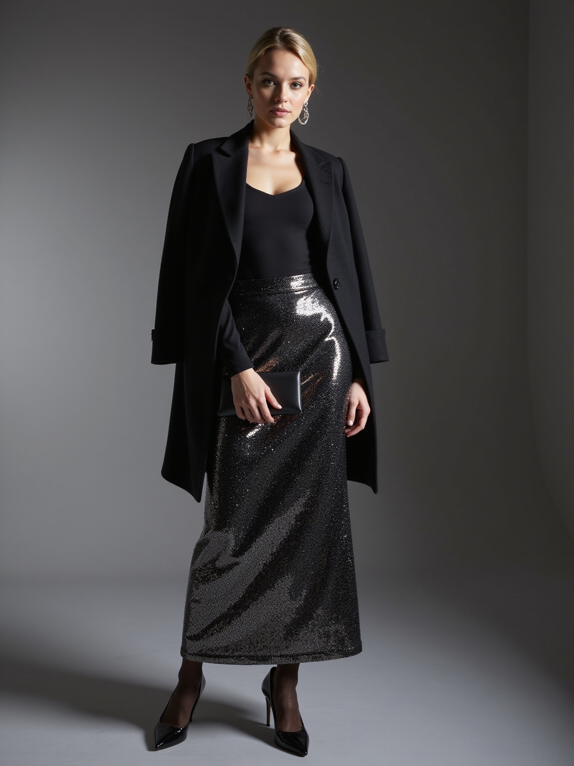 sequin skirt minimalist bodysuit