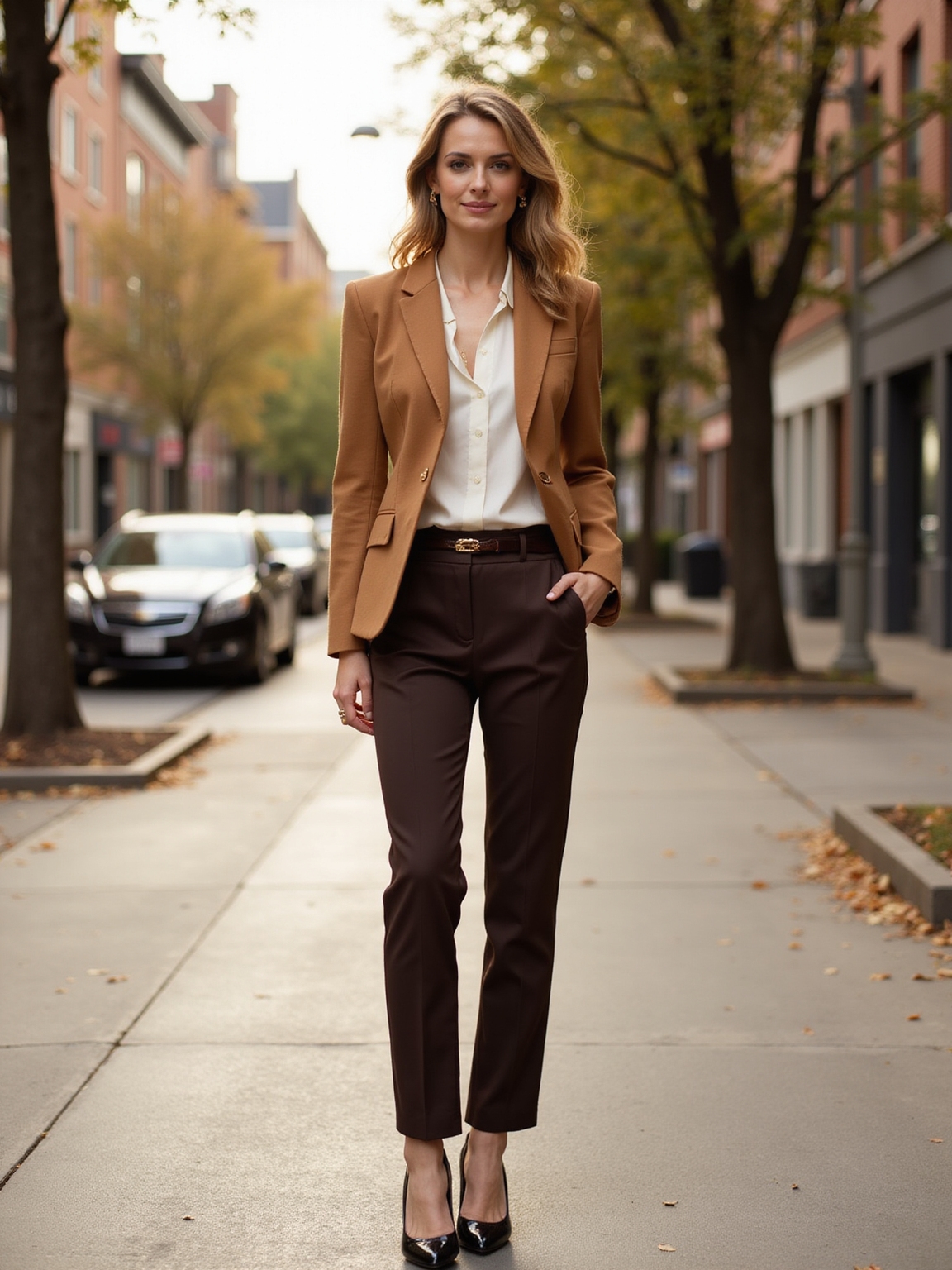 sharp high rise tailored trousers