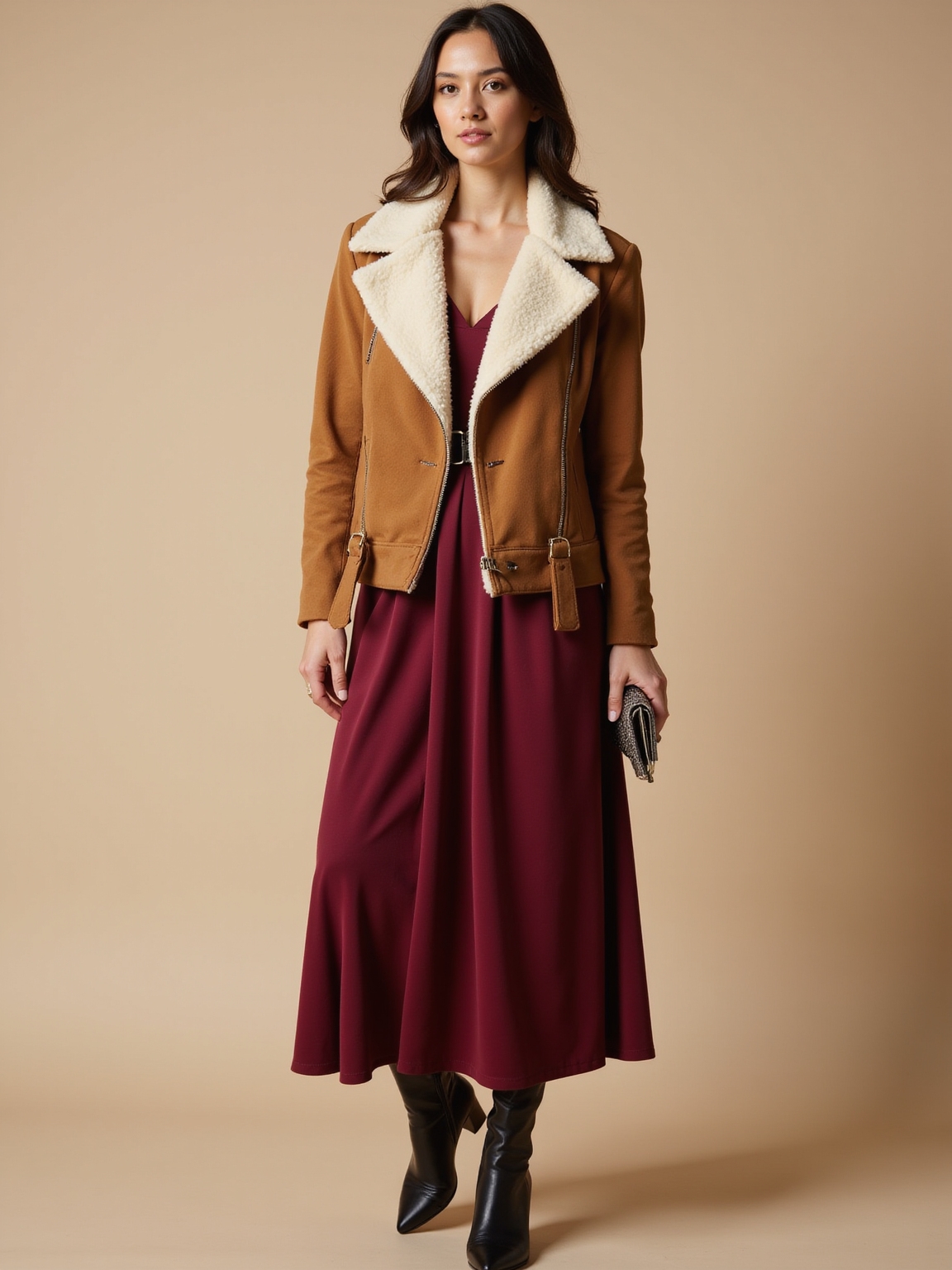 shearling collar over a line