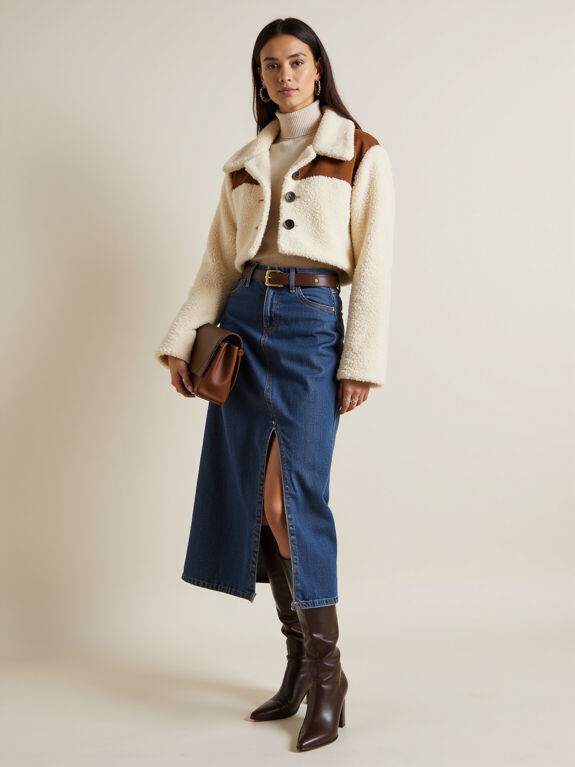 shearling jacket with boots