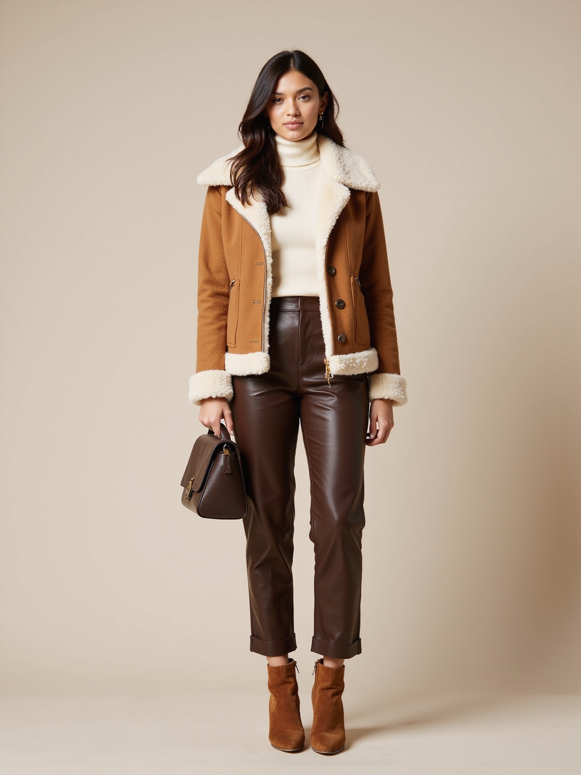 shearling trimmed cozy teddy textures