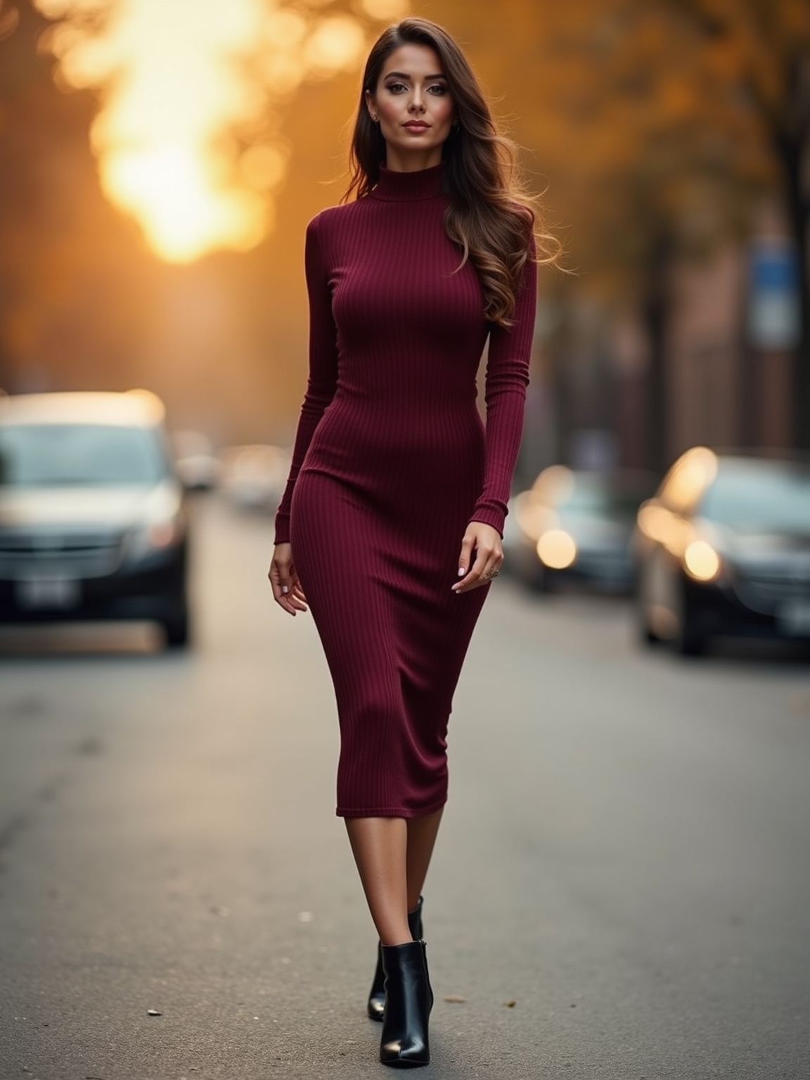 sleek bodycon with booties