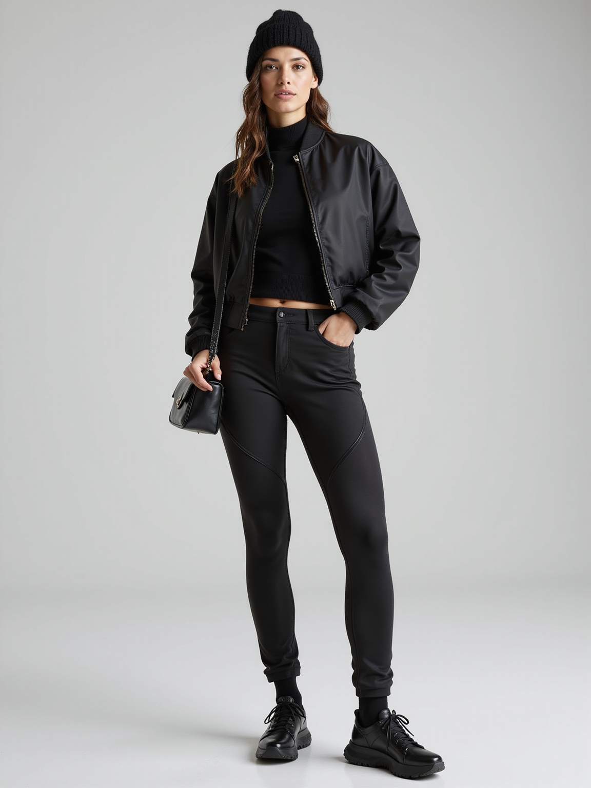 sleek layered monochrome athleisure