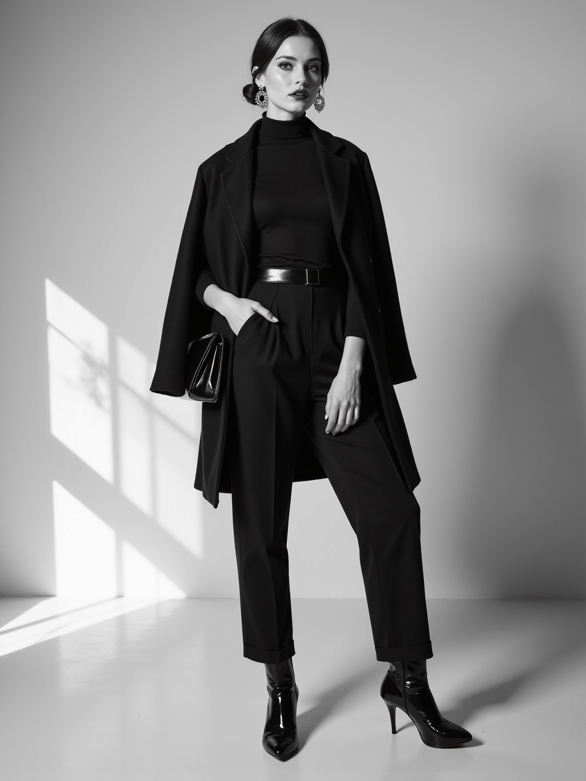 sleek monochrome goth silhouette