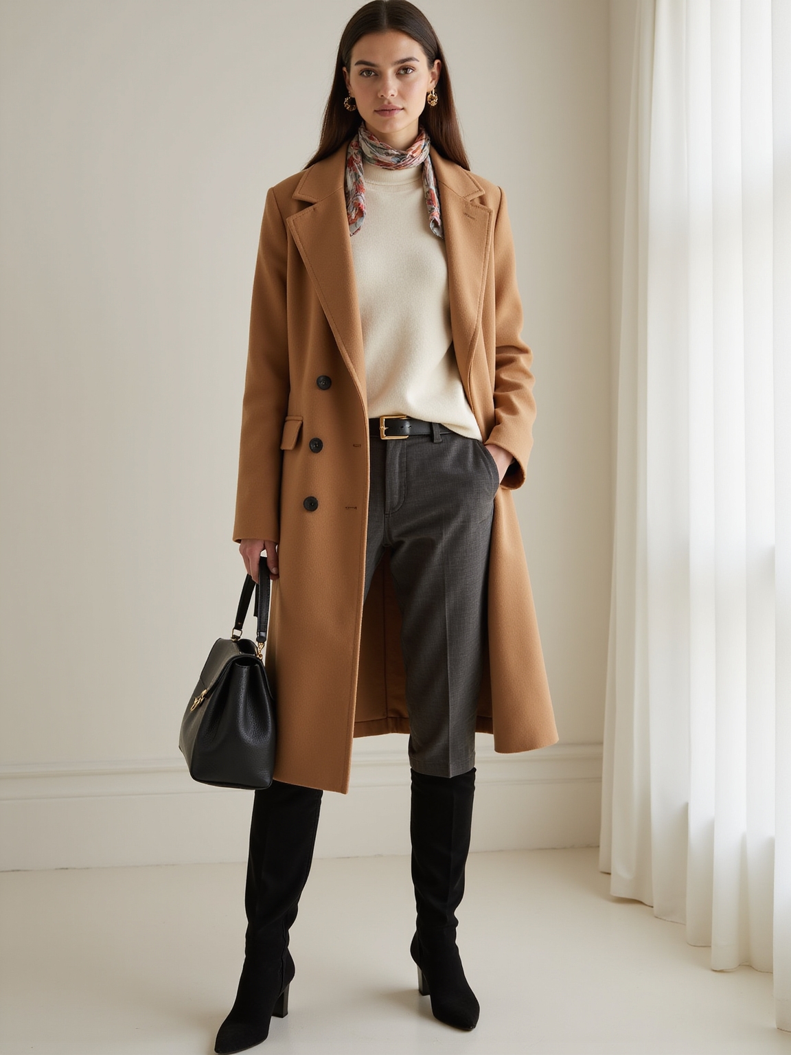 sleek tailored layered winterwear