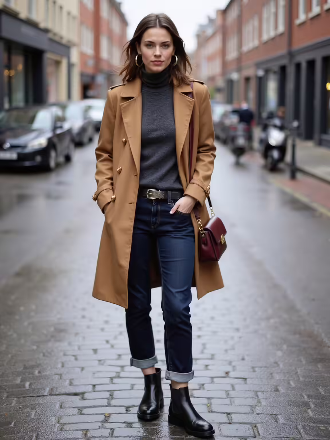sleek waterproof polished leather boots
