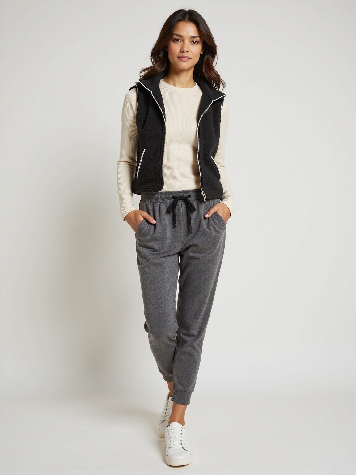 slim thermal vest layered ensemble