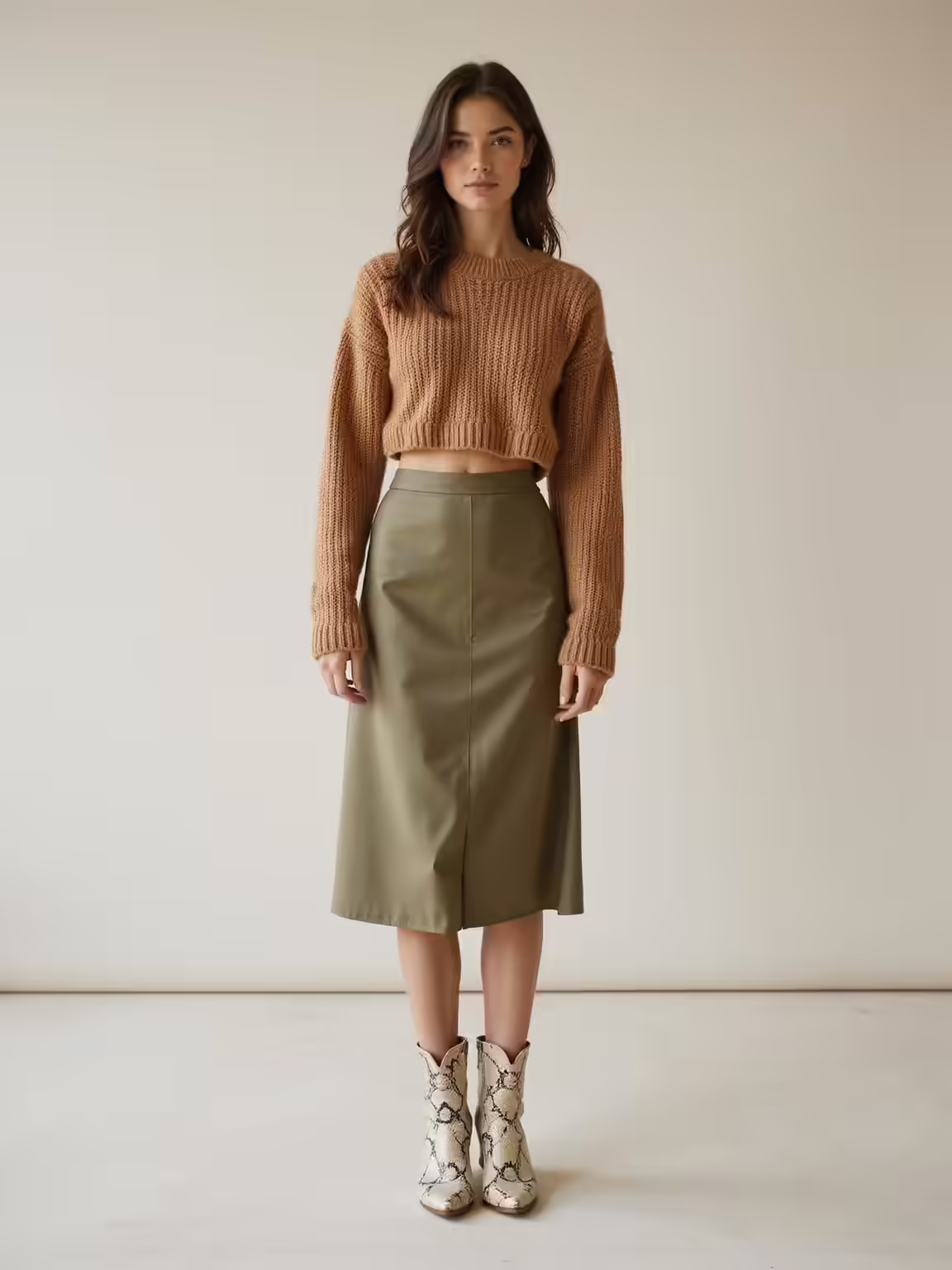 snakeskin boots with slip skirt