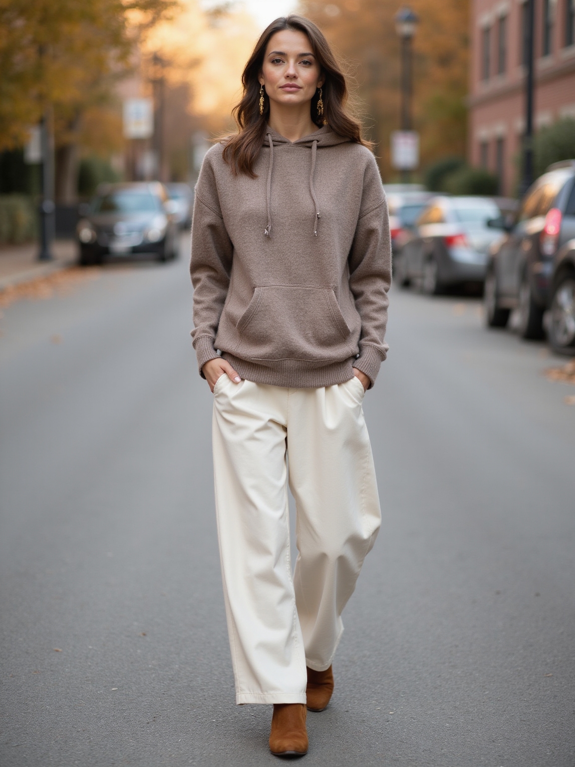 soft cashmere hoodie ensemble