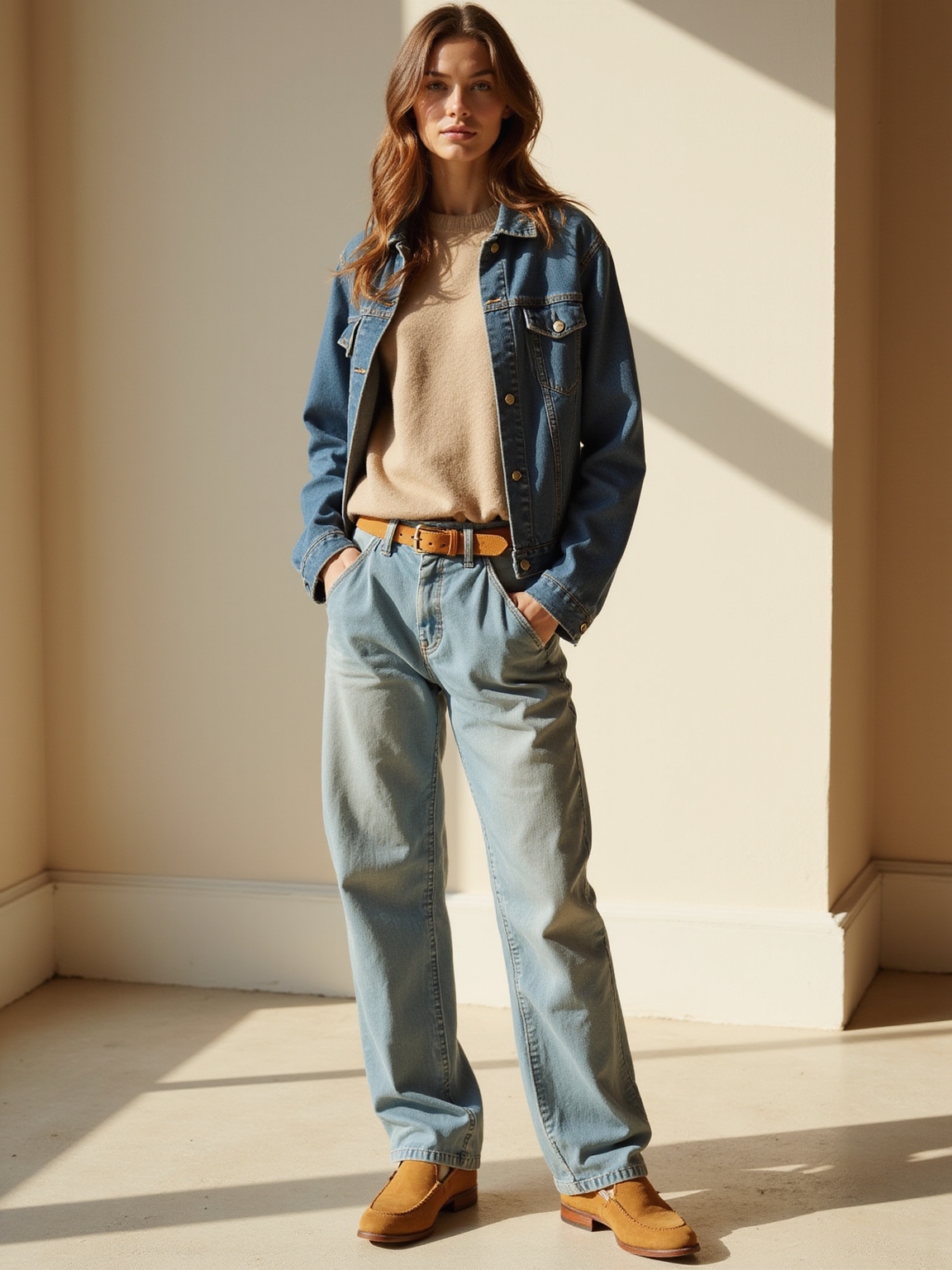soft draping relaxed denim