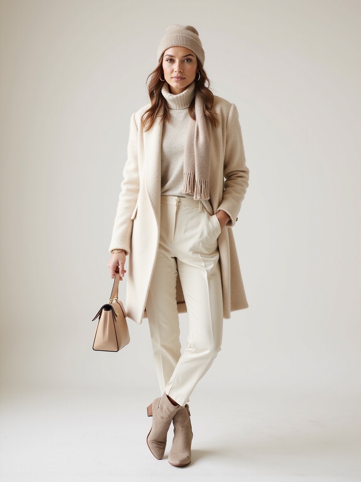 soft neutral winter accessories