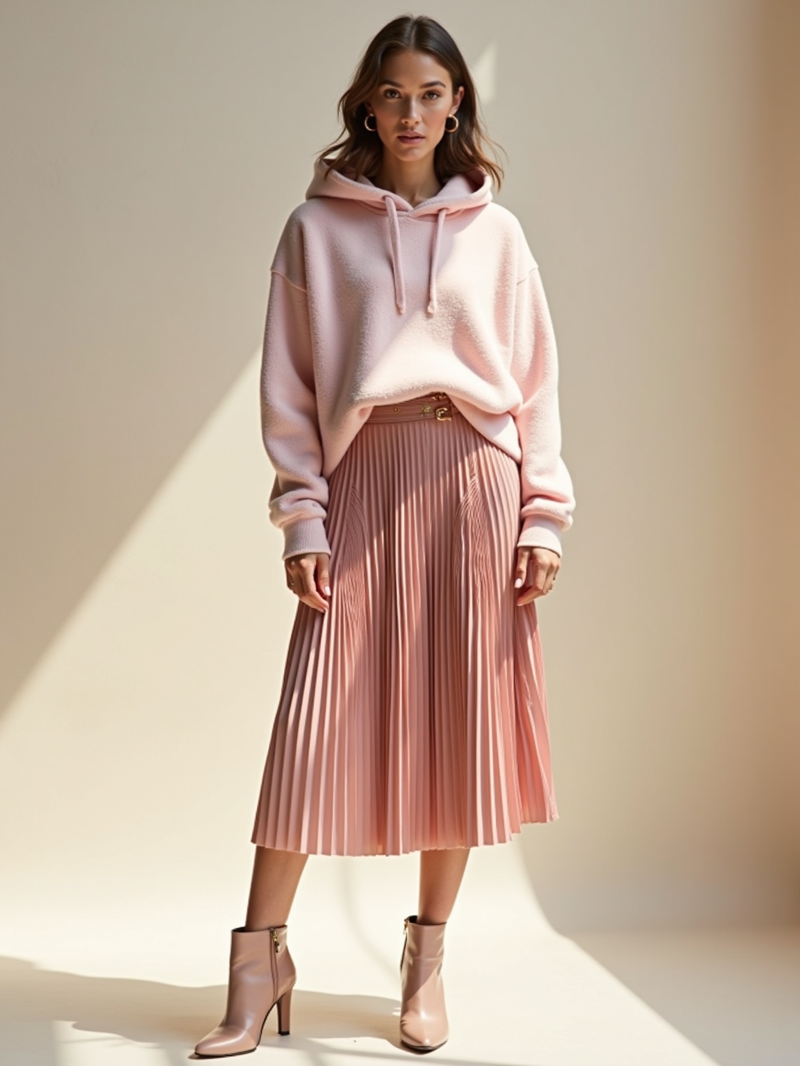 soft pink hoodie swishing