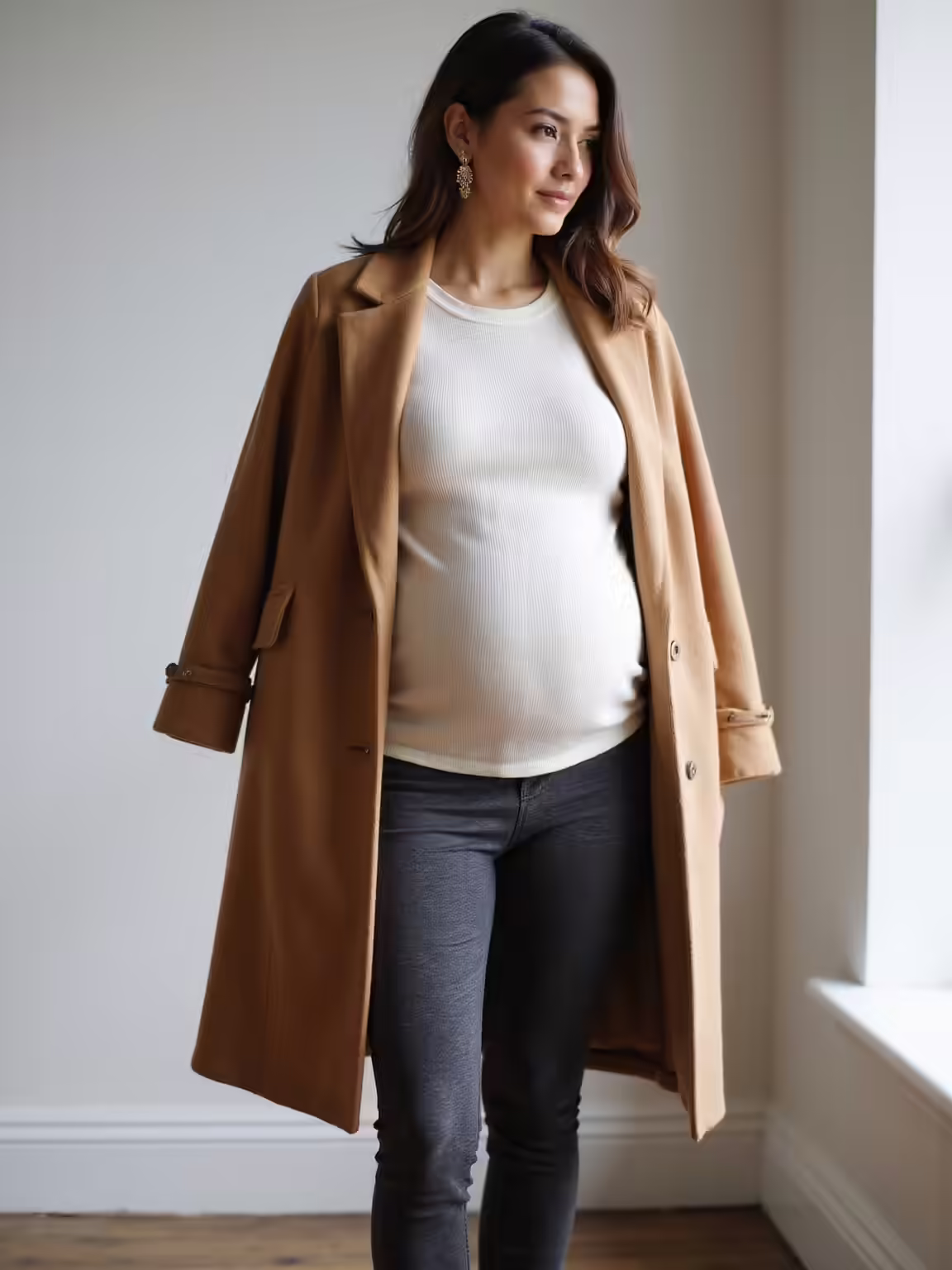 soft stretchy layered maternity tops