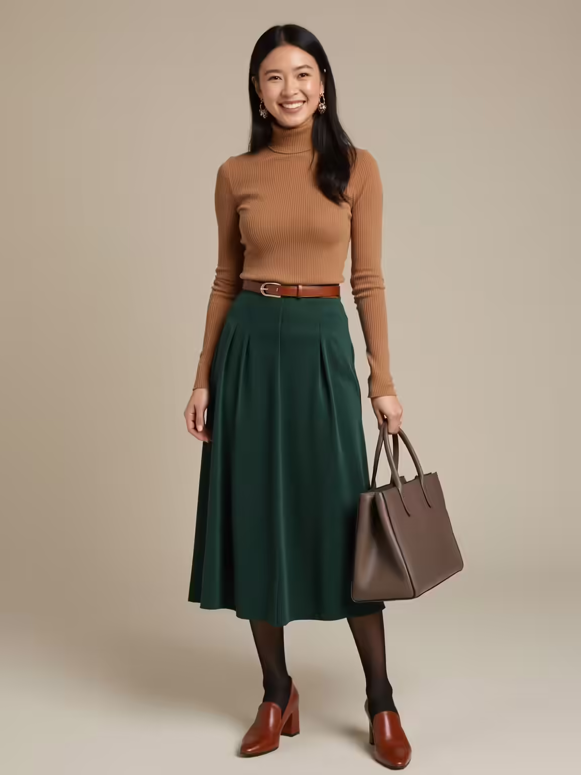 soft turtleneck a line midi