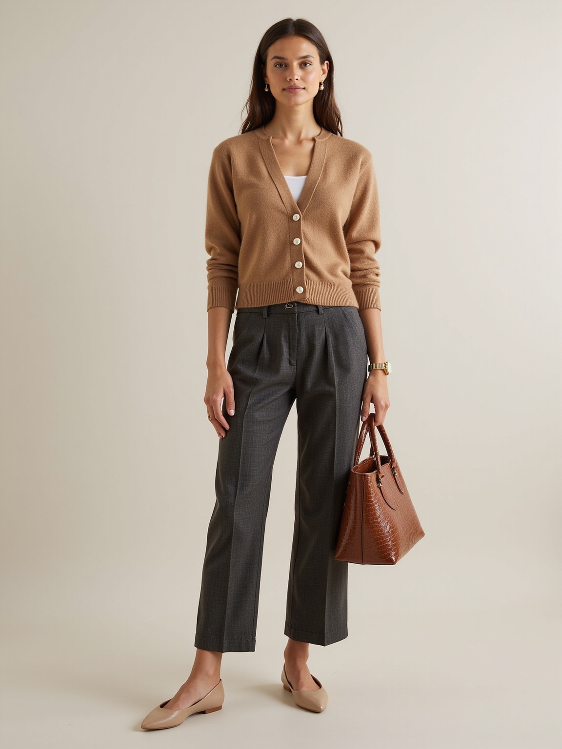 soft wool cardigan ballet flats