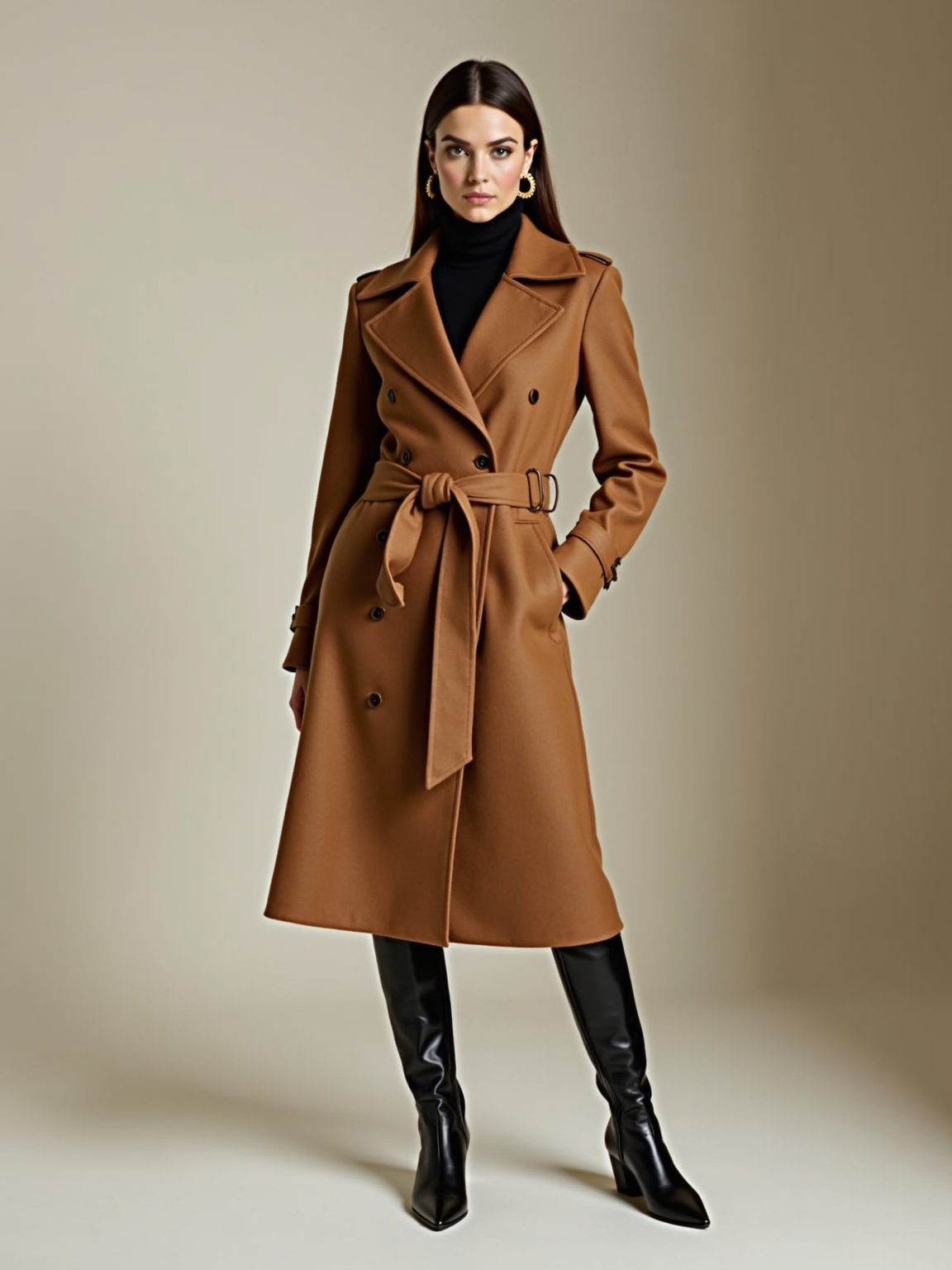 statement coat belted waist