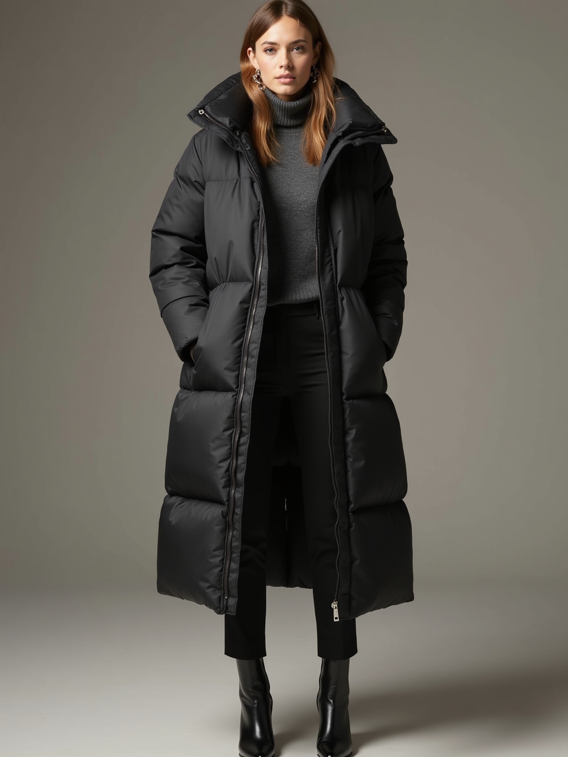 streamlined insulated parka silhouette