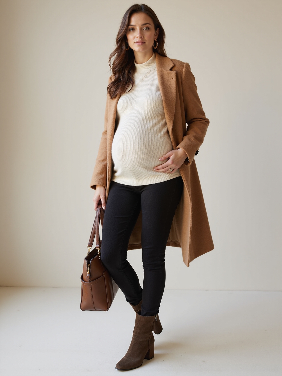 stretchy ribbed turtleneck layering